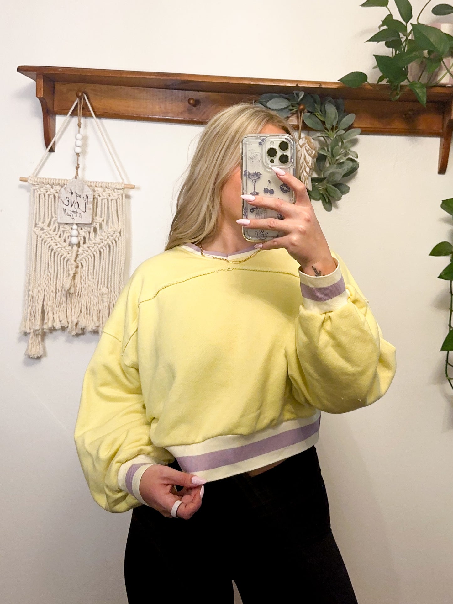 Lemon Lime Cropped Pullover