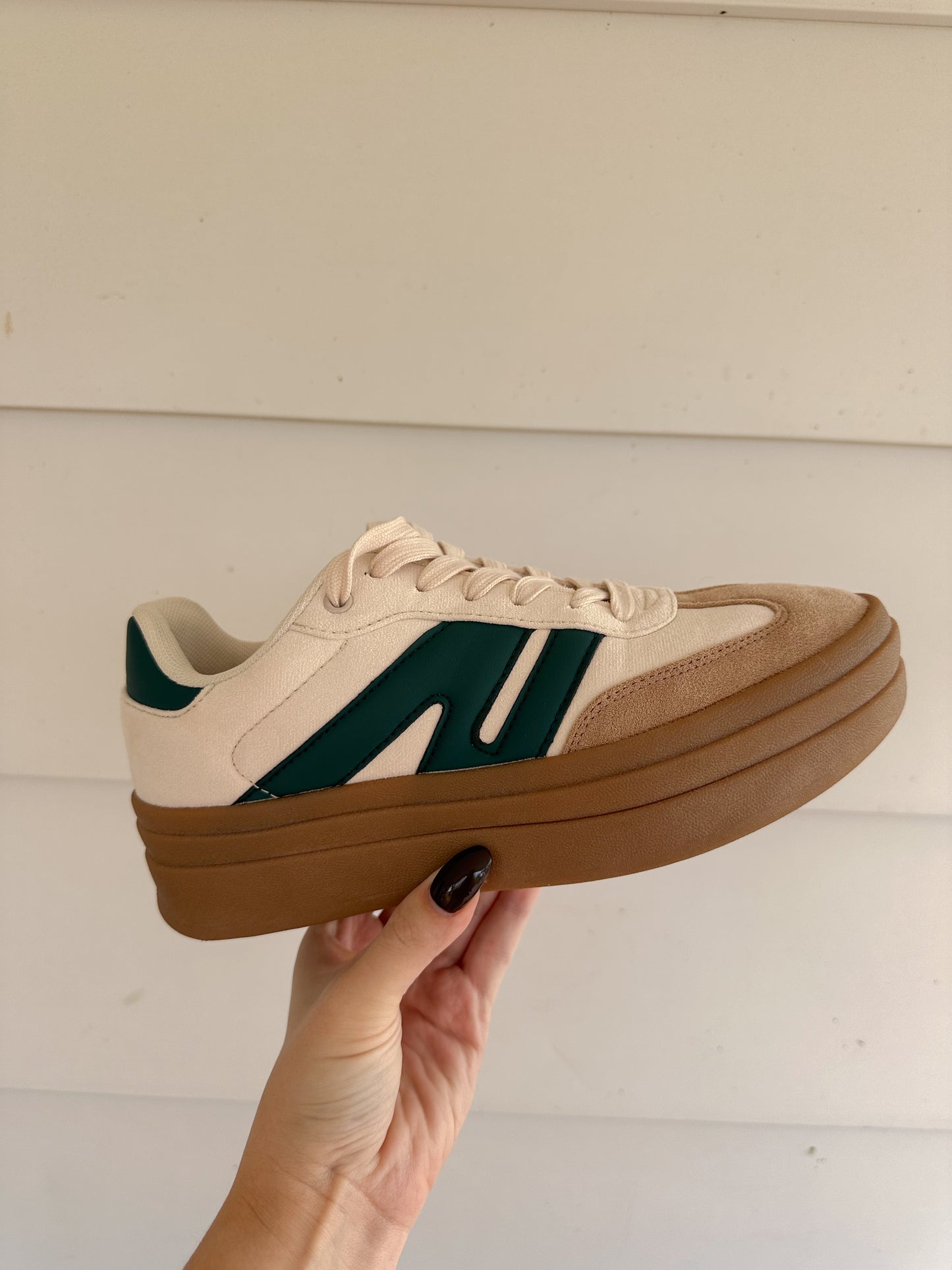 Jamie Platform Sneakers -Beige/Green