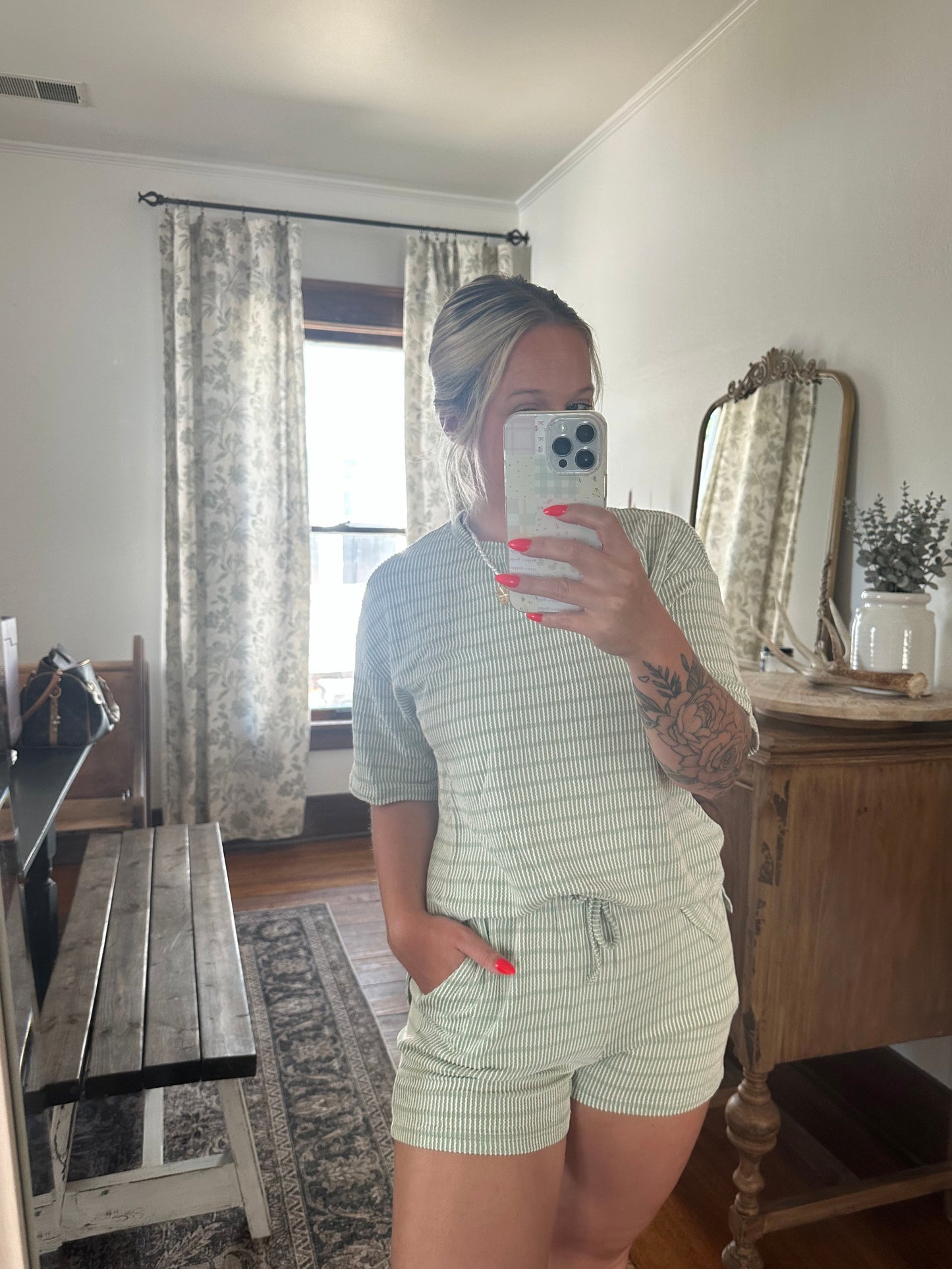 Sunday Striped Set - Green
