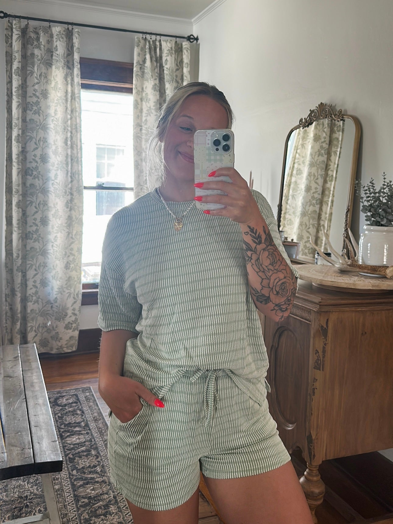 Sunday Striped Set - Green