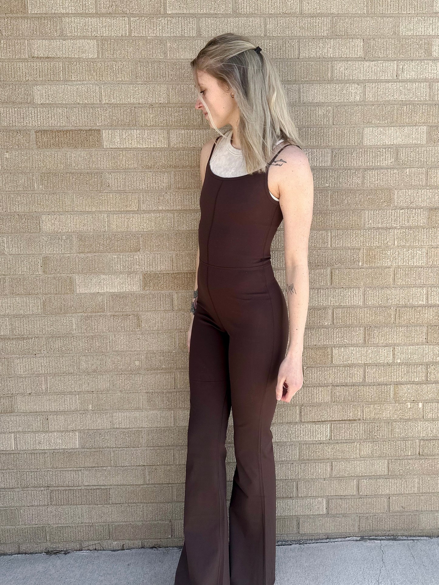 Butterluxe Flare Leg Jumpsuit - Brown