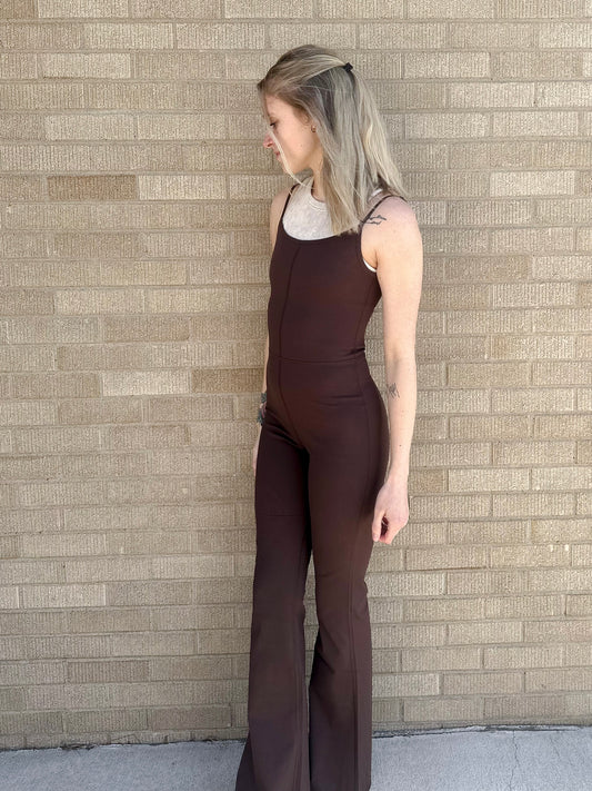Butterluxe Flare Leg Jumpsuit - Brown