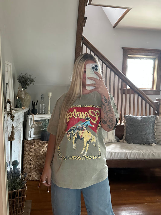Cowboy Graphic Tee -washed sage