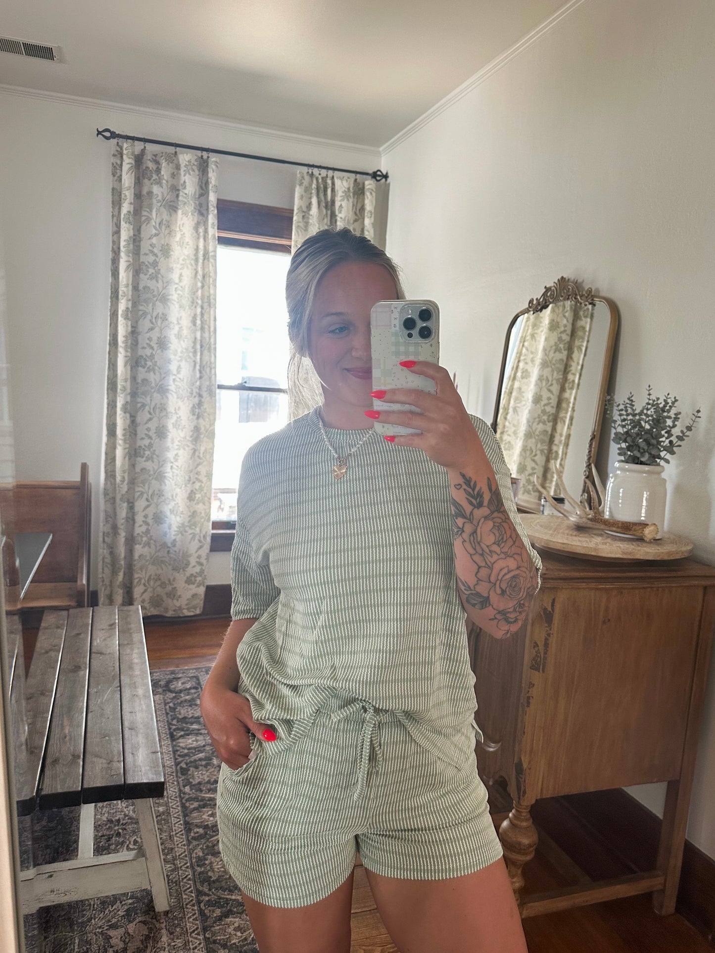 Sunday Striped Set - Green