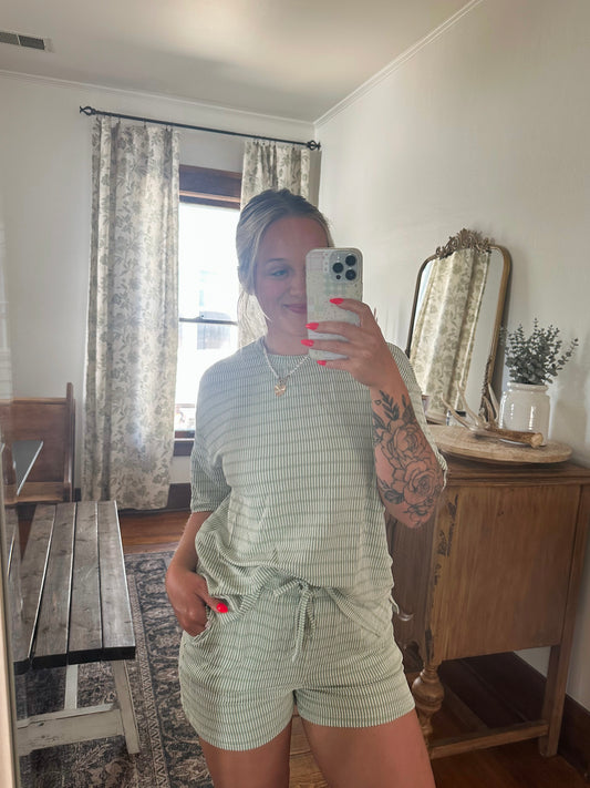 Sunday Striped Set - Green