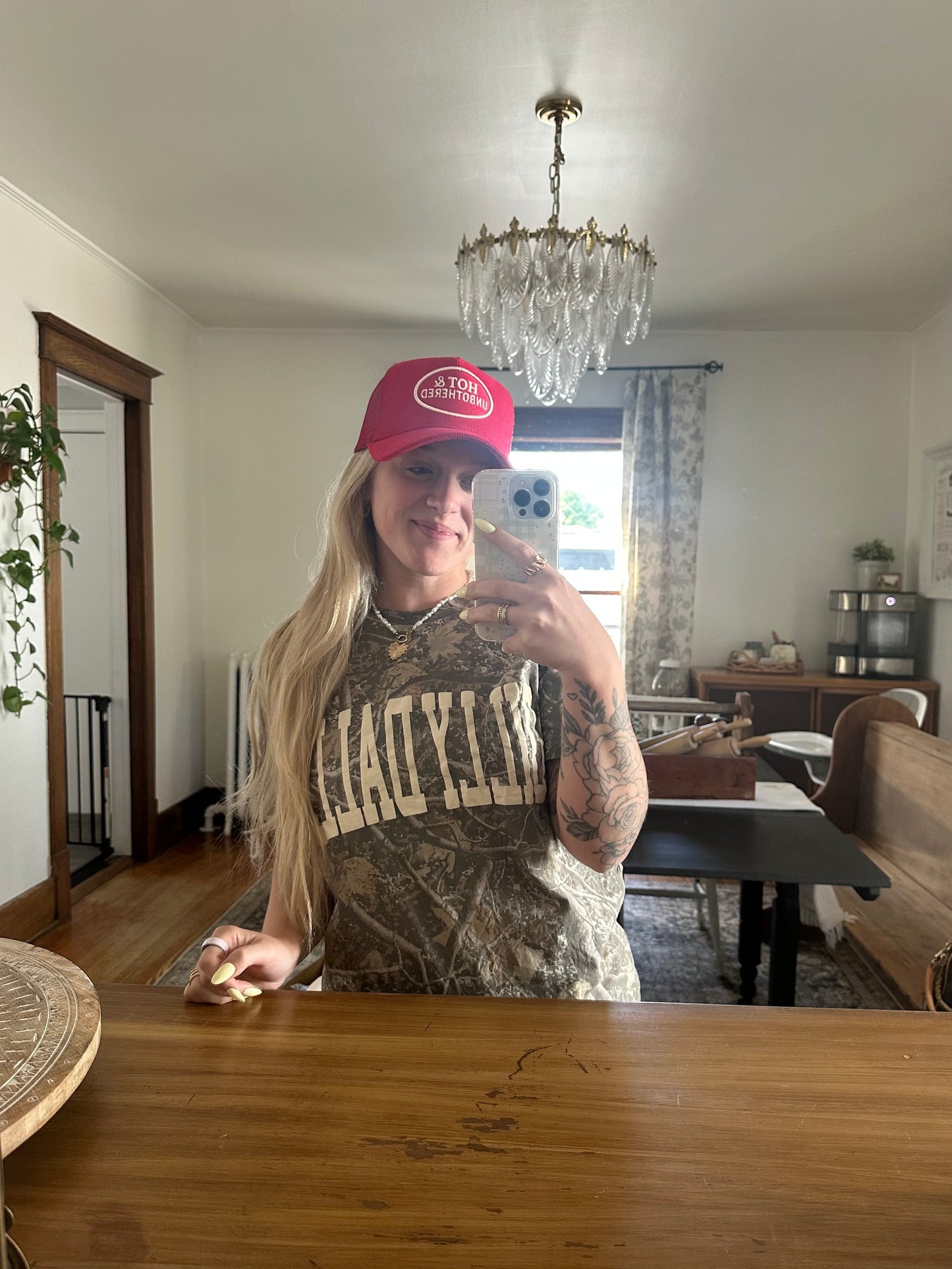 Hot & Unbothered Trucker Hat - Red Corduroy