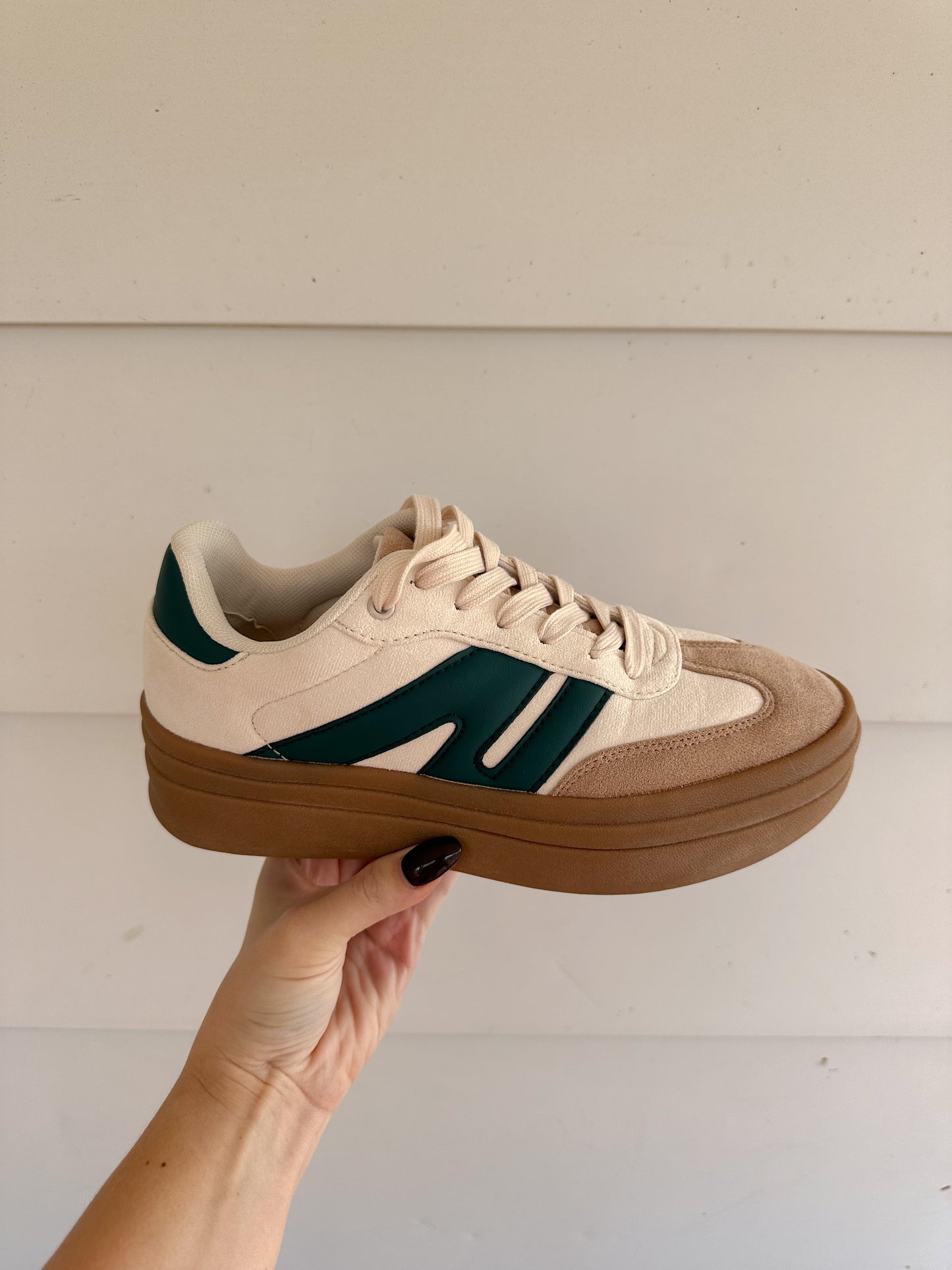 Jamie Platform Sneakers -Beige/Green