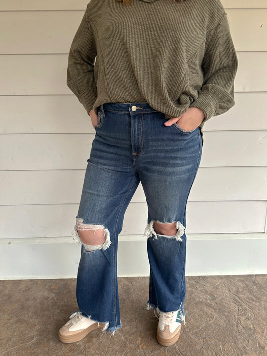 Curvy Comfort Stretch Denim -Dark Wash