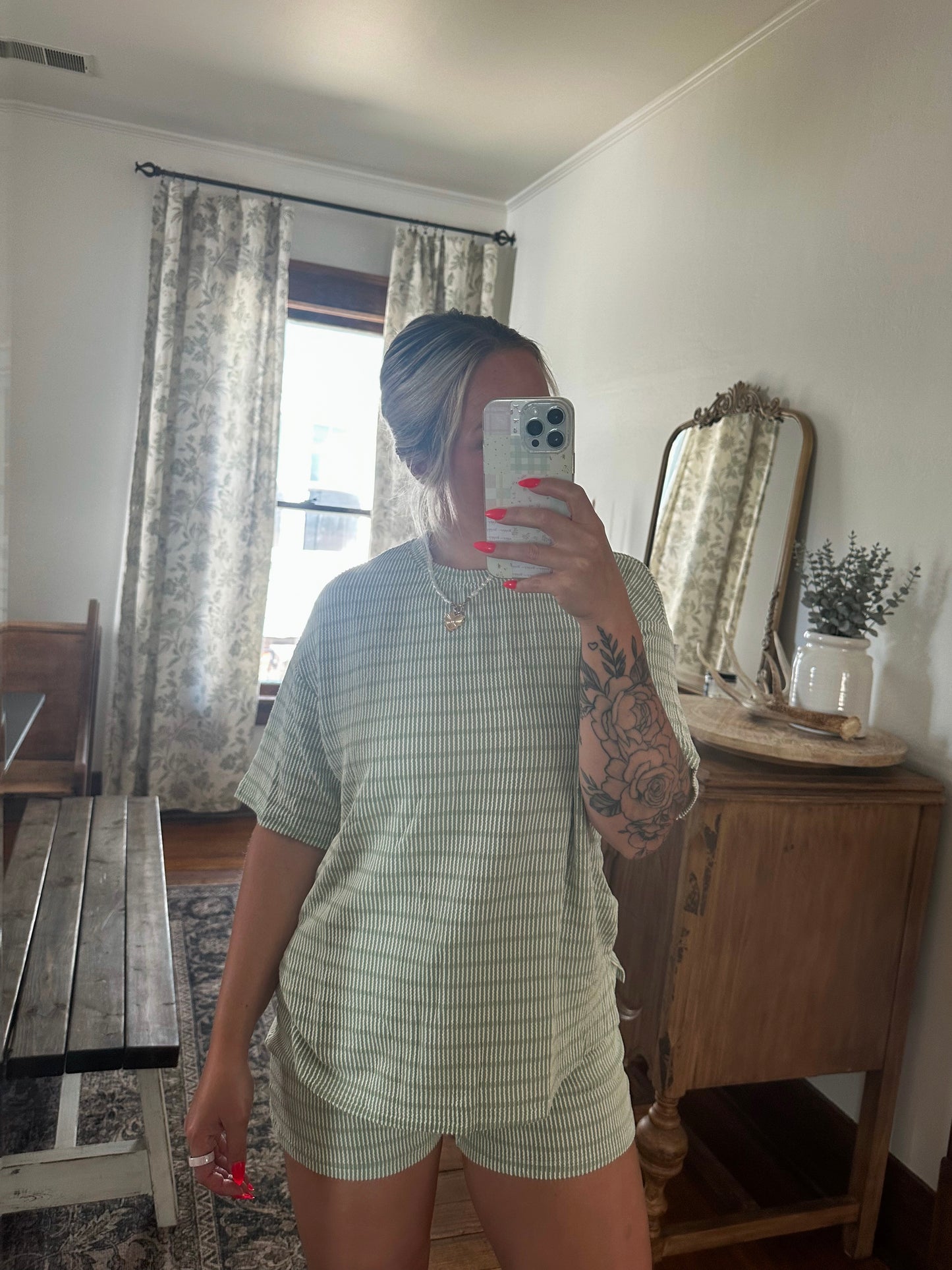 Sunday Striped Set - Green