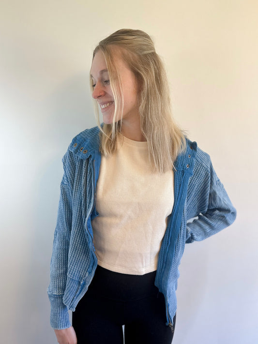 Clara Cotton Washed Zip-Up